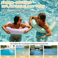 Chaise flottante gonflable en forme de U recouverte de tissu, couverture rayée lavable, chaise longue de piscine pour adultes, plage d'été