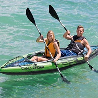 Intex 68306 Kayak gonflable 2 personnes Challenger K2 Kayak avec palettes et pompe à Air Sports de plein Air Kayak pêche canoë