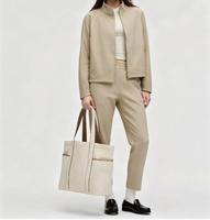 Sac fourre-tout et bandoulière pour femme en nylon imperméable couleur unie, avec fermeture éclair, broderie de lettres, chaînes, grand format, écologique