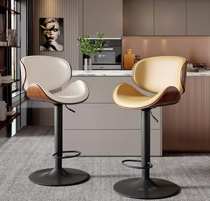 <span class=keywords><strong>Tabouret</strong></span> de bar moderne avec revêtement en cuir Nappa pour îlot de cuisine, comptoir, pub, restaurant - Product Image 3