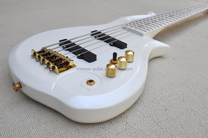 กีตาร์เบสไฟฟ้า Flyoung Metal White <span class=keywords><strong>5</strong></span> <span class=keywords><strong>สาย</strong></span> ขายดี <span class=keywords><strong>ราคา</strong></span>โรงงาน - Product Image 2