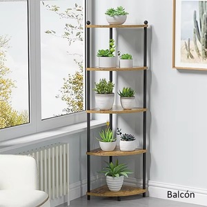 Freestanding display <b>storage</b> shelf/bookshelf, 4-tier bamboo corner curved shelf, <b>storage</b> <b>unit</b> <b>for</b> <b>kitchen</b>, bathroom, and living - Product Image 2