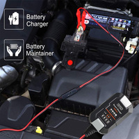 Chargeur de batterie intelligent BYGD 3 étapes 1A 15W 6V/12V pour batteries LiFePO4/AGM/EFB/GEL/Plomb-Acide, en ABS ignifuge pour voiture