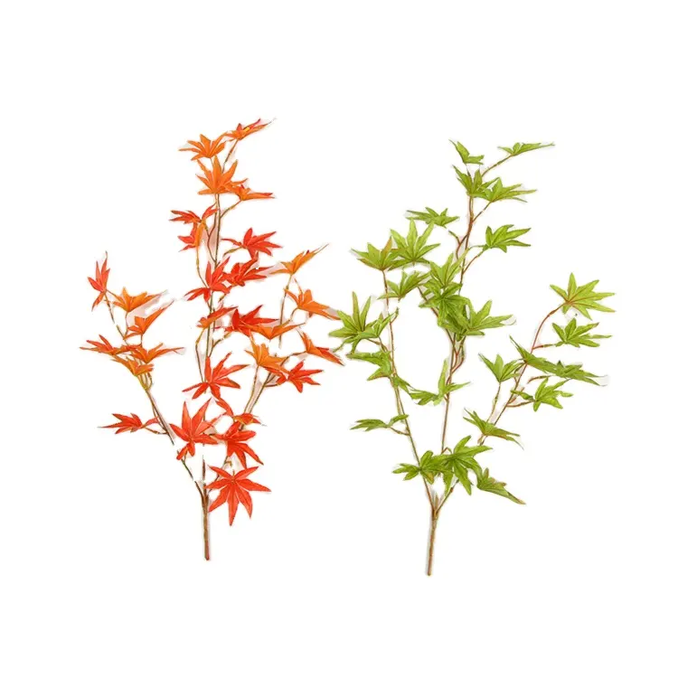 Manufacturers wholesale green artificial leaves wall hanging maple leaves for home living room decoration