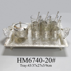 Ensemble de tasses à thé en argent allemand Tasse à café en verre Espresso Sucrier Set de <span class=keywords><strong>KAWA</strong></span> India - Product Image 5