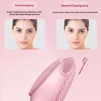 Nettoyeur facial à ultrasons en silicone, nettoyage en profondeur des pores, massage du visage, appareil de beauté à usage domestique, brosse nettoyante intégrée