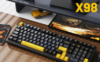 Clavier de jeu sans fil X98 RGB rétroéclairé 2,4 GHz avec interface USB, touches entièrement programmables et interrupteurs mécaniques, 102 touches