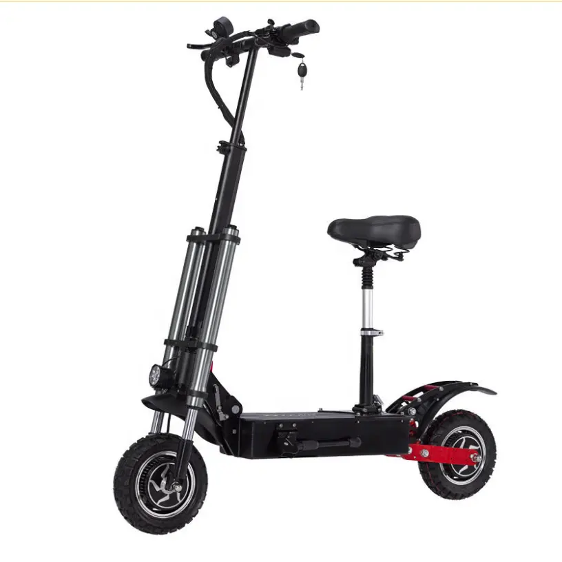 Janobike ultra high speed 52v 10 inch wheel size 360 degree warning front folding mobility adult off-road electric scooter