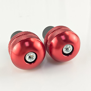 Bouchons de guidon Qiangye 6 rouges moletés pour moto - Product Image 1