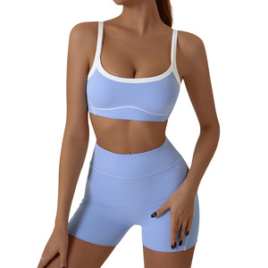 Traje <span class=keywords><strong>de</strong></span> deportes al aire libre Naked Tight Fitness Yoga Activewear Wear Thin Shoulder Strap Transpirable Contraste Color Cintura - Product Image 3