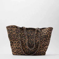 Sac fourre-tout de luxe réutilisable de haute qualité, nouveau style 2026, grande capacité, motif léopard, pour le shopping