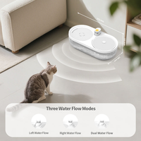 Fontaine à eau automatique intelligente pour chat d'intérieur 4L avec double bol en matériau de qualité alimentaire et contrôle par application