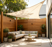 Voile d'ombrage beige pour piscine, patio et terrasse, auvent pour espace de détente extérieur