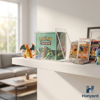 Boîte de rangement et de présentation en acrylique écologique moderne personnalisée TCG pour cartes Pokémon Elite Trainer Box Center ETB