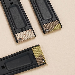 Phát hành nhanh chóng ngụy trang màu quân đội màu xanh lá cây Vải xem ban nhạc 22mm 24mm Thể Thao Vải + cao su dây đeo đồng hồ - Product Image 3