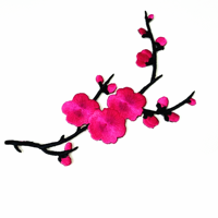 Patchs brodés personnalisés fleur de prunier, appliques thermocollantes brodées fleur de prunier