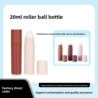Flacon cylindrique roll-on en plastique PP de 20 ml pour lotion corporelle, déodorant, anti-transpirant et désinfectant - Emballage cosmétique portable