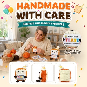 Tostada <span class=keywords><strong>de</strong></span> Ganchillo Hecha <span class=keywords><strong>a</strong></span> Mano para Apoyo Emocional, Tostada Positiva Tejida, Regalo <span class=keywords><strong>de</strong></span> Felicitación para Boda, Embarazo, Mamá, Papá, Regalos para Mujeres - Product Image 3