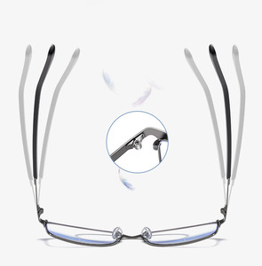 2407 Metal Hombres Azul Anti Reflectante Gafas Venta al por mayor Gafas Marcos Fabricantes