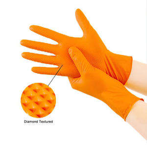 6mil 8mil Uso de reparación de automóviles negro naranja nitrilo diamante guantes mecánicos Uso de limpieza mecánica industrial guantes desechables - Product Image 3