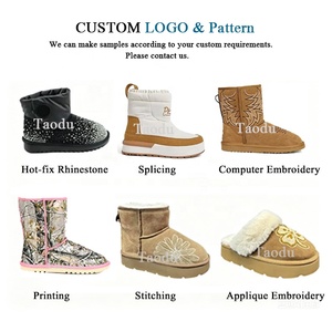 Bottes d'hiver tendance sur mesure, nouveau design, hauteur genou, dessus en fausse <span class=keywords><strong>fourrure</strong></span>, pour hommes et femmes, bottes de neige d'extérieur - Product Image 2