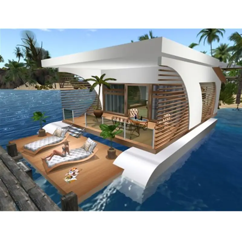 Su yapı yüzen ev yüzer otel yüzen restoran prefabrik villa