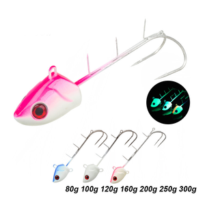 رؤوس صيد غاطسة من الرصاص والفولاذ المقاوم للصدأ من WEIHE بوزن 100-300 جرام مع خطاف لصيد الأسماك في أعماق البحار والمحيطات - Product Image 1