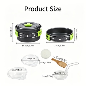 <span class=keywords><strong>Set</strong></span> da Cucina Portatile per Campeggio con Pentola, Stoviglie e Borsa Portaoggetti per Escursionismo, Backpacking e Viaggi all'Aperto - Product Image 5