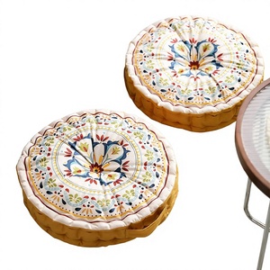 Pouf rond plissé fait main lavable style ferme, coussin de sol, tapis de yoga et de méditation, ottoman pour salon et extérieur, vente en gros - Product Image 3