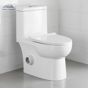 Inodoro de Cerámica de Una Pieza con Base Cuadrada Geométrica Moderna Wayon para <span class=keywords><strong>Baño</strong></span> de Apartamento de Lujo - Product Image 1
