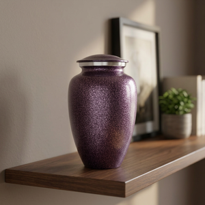 Urne funéraire artisanale en aluminium noir pour adulte - Artisanat indien - Product Image 1