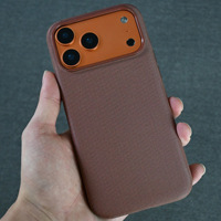 Coque de téléphone magnétique à chargement sans fil avec motif tissé et animation pop-up pour iPhone 17 Pro Max