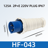 Connecteurs de prise industrielle à contact en cuivre HEF 125A 110V-400V 3 broches/4 broches/5 broches IP67 Boîtier en nylon PA pour usage industriel