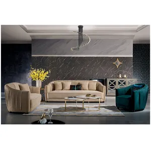 Lusso europeo Classico Tessuto In Velluto Divano Componibile Set For Living Room Furniture