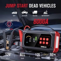 GOOLOO Démarreur de Voiture A9 Ultra 6000A en Gros, Compresseur d'Air 160 PSI 45 L/min, Gonfleur de Pneus, Booster pour SUV et Camion, Lampe Torche LED