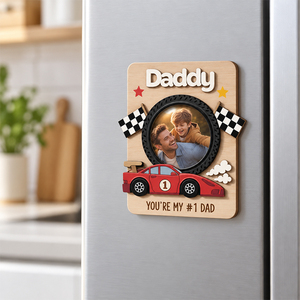 Magnete per Frigorifero in Legno Personalizzato con Foto Incisa e Stampata a Colori, Souvenir per Bambini e Famiglia - Product Image 4