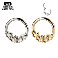 Anneau de nez clicker en titane ASTM F136 plaqué or avec zircon, segment torsadé pavé à charnière, bijou corporel pour cadeau de mariage, vente en gros
