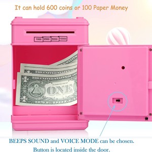 Hucha electrónica <span class=keywords><strong>Mini</strong></span> <span class=keywords><strong>cajero</strong></span> <span class=keywords><strong>automático</strong></span> para niños bebé juguete seguro banco de monedas caja de ahorro de dinero contraseña código bloqueo regalo para niños niñas - Product Image 6