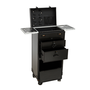 Multi Layer Custom Silver or Black Aluminum Barber <b>Tools</b> <b>Trolley</b> Carrying Case with Drawers - Product Image 4