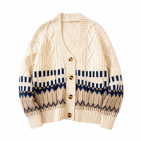 Saisonale Koreanische Polyester (Terylene) Baumwollmischung V-Ausschnitt Voll Atmungsaktive Herren Strickjacke für Wochenendreisen Damen Großhandel