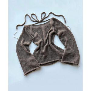 Nuovo Top in <span class=keywords><strong>Maglia</strong></span> con Maniche a Campana, Allacciatura Sexy sulla <span class=keywords><strong>Schiena</strong></span>, Maglione Elegante per Donne - Product Image 5