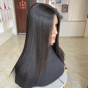 พร้อมส่ง HT-014 ท็อปเปอร์ผมแท้แบบตรงสำหรับผู้หญิงผิวขาว ฐานไหม ปิดผมบางแบบธรรมชาติ  ทูเป้ผมเสริม - Product Image 3