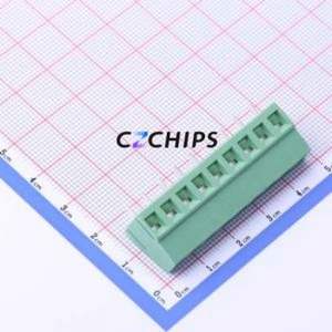 DB128V-5.08-9P-GN-S Screw Terminal Block Through hole Component (THT),P=5.08mm Connector 1x9P 5.08mm Green Through Hole - Product Image 1