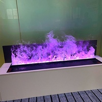 Perapian Uap Air Listrik Modern 3D Nyala Api Realistis Kontrol Jarak Jauh Baja Tahan Karat 1500W Termostat Dapat Diatur LCD