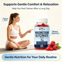 Suplemen Permen Kunyah SYC BIO Magnesium Glycinate untuk Relaksasi Malam Hari, Formula Penunjang Relaksasi, 60 Permen Kunyah Bebas Gula, Grosir