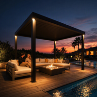 Pergola Bioclimatique en Aluminium à 2 Poteaux Autoportante Taille Personnalisée 3x4 4x4 5x4 6x4 Jardin Moderne de Luxe