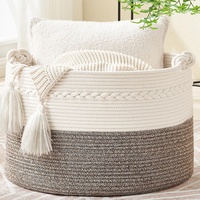 Panier de rangement en corde de coton écologique, grande capacité, design moderne et simple, pour le linge, les vêtements, les articles divers