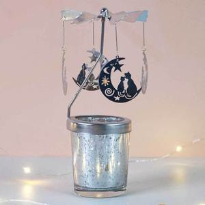 En gros Chandelier en métal doré romantique rotatif, Cadeau pour la décoration de la maison, des événements et des fêtes, Chauffe-bougie - Product Image 4