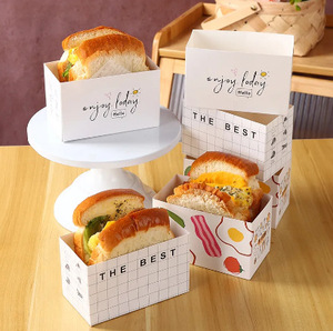 Moderne koreanische Instagram-taugliche Tamagoyaki-Sandwich-Verpackungsbox, Toast-<span class=keywords><strong>Burger</strong></span>-Papiertablett, Frühstücks-Takeaway-Behälter - Product Image 5