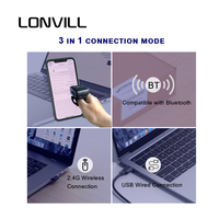 LONVILL USB filaire BT sans fil Finger Wearable 2d Qr Code Reader Manual Keystroke Ring Barcode Scanner